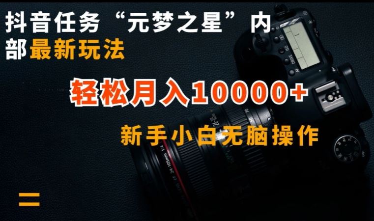抖音任务“元梦之星”内部最新玩法，新手小白无脑操作，轻松月入10000+【揭秘】-天孤无涯网