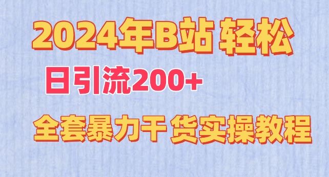 2024年B站轻松日引流200+的全套暴力干货实操教程【揭秘】-天孤无涯网