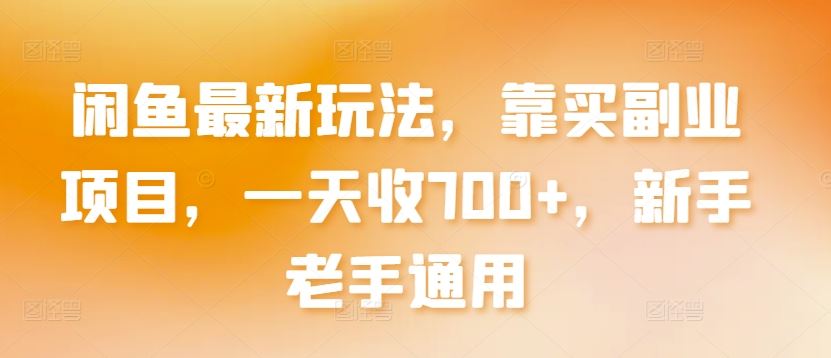 闲鱼最新玩法，靠买副业项目，一天收700+，新手老手通用【揭秘】-天孤无涯网