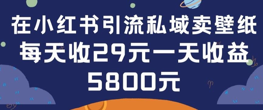 在小红书引流私域卖壁纸每张29元单日最高卖出200张(0-1搭建教程)【揭秘】-天孤无涯网