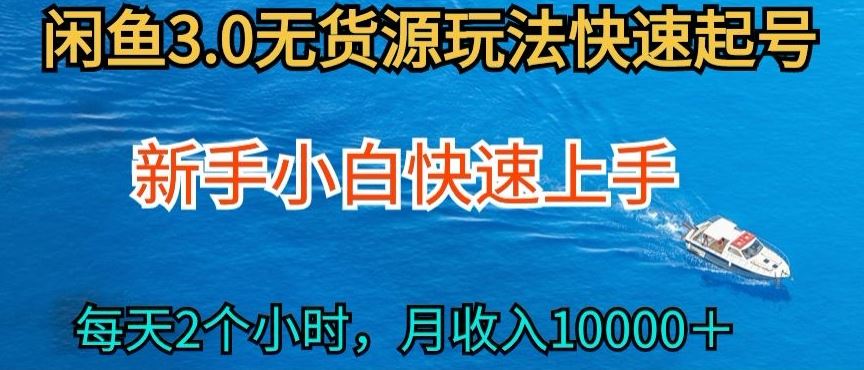 2024最新闲鱼无货源玩法，从0开始小白快手上手，每天2小时月收入过万【揭秘】-天孤无涯网