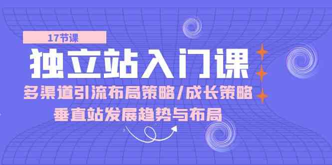 独立站入门课：多渠道引流布局策略/成长策略/垂直站发展趋势与布局-天孤无涯网