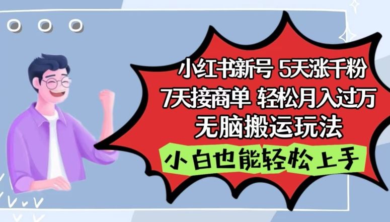 小红书影视泥巴追剧5天涨千粉，7天接商单，轻松月入过万，无脑搬运玩法【揭秘】-天孤无涯网