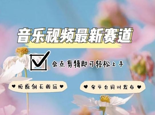 音乐视频赛道最新玩法，纯原创不违规，可所有平台同时发布，会点剪辑即可轻松拿捏【揭秘】-天孤无涯网