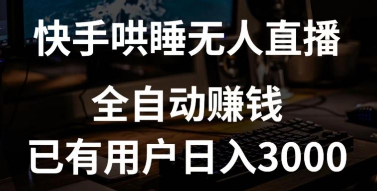 快手哄睡无人直播+独家挂载技术，已有用户日入3000+【赚钱流程+直播素材】【揭秘】-天孤无涯网