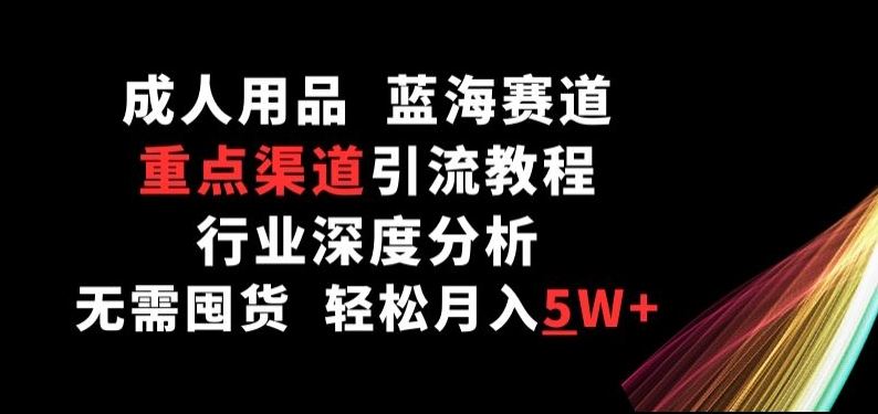 成人用品，蓝海赛道，重点渠道引流教程，行业深度分析，无需囤货，轻松月入5W+【揭秘】-天孤无涯网