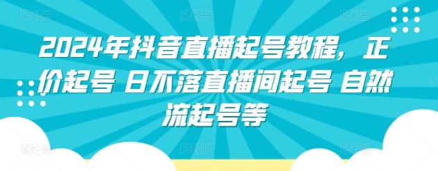 2024年抖音直播起号教程，正价起号 日不落直播间起号 自然流起号等-天孤无涯网