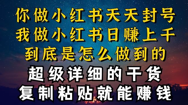 都知道小红书能引流私域变现，可为什么我能一天引流几十人变现上千，但你却频频封号违规被限流【揭秘】-天孤无涯网