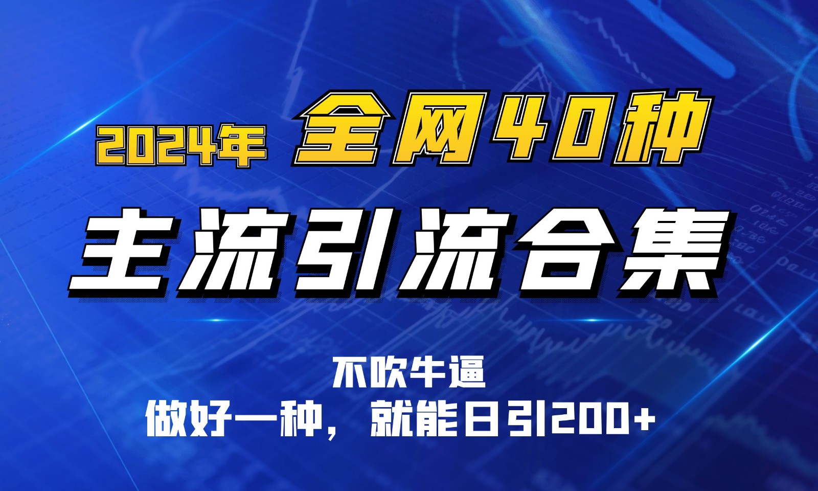 2024年全网40种暴力引流合计，做好一样就能日引100+-天孤无涯网