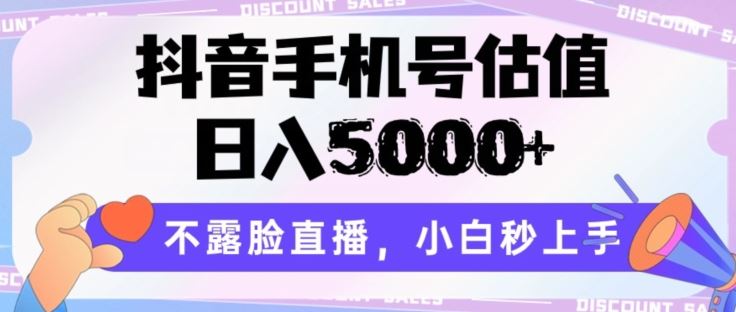 抖音手机号估值，日入5000+，不露脸直播，小白秒上手【揭秘】-天孤无涯网