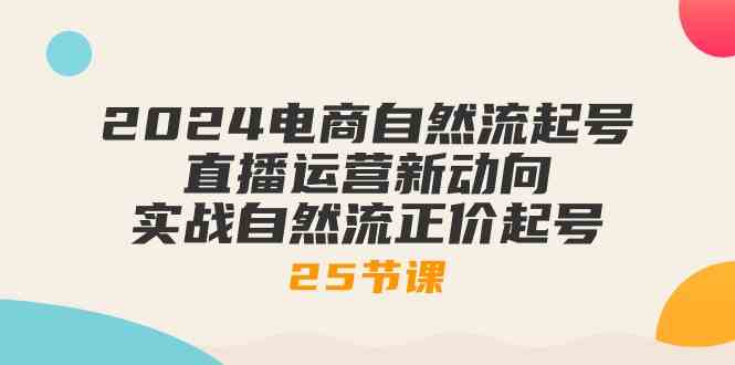 2024电商自然流起号，直播运营新动向 实战自然流正价起号（25节课）-天孤无涯网