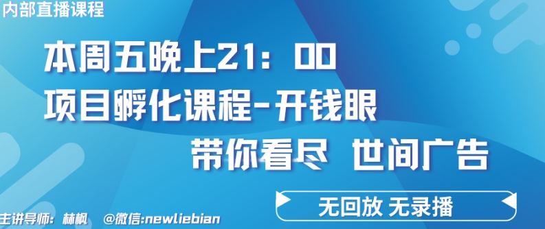 4.26日内部回放课程《项目孵化-开钱眼》赚钱的底层逻辑【揭秘】-天孤无涯网