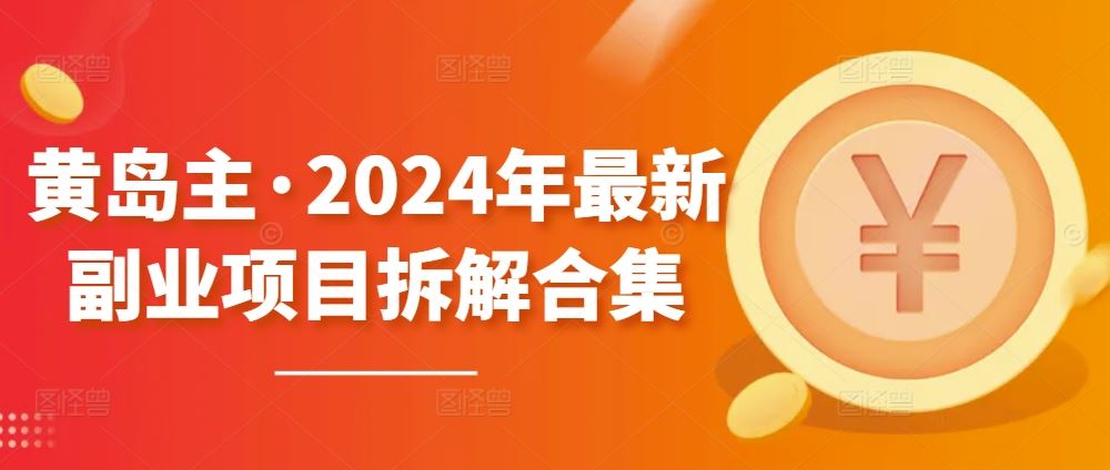 黄岛主·2024年最新副业项目拆解合集【无水印】-天孤无涯网