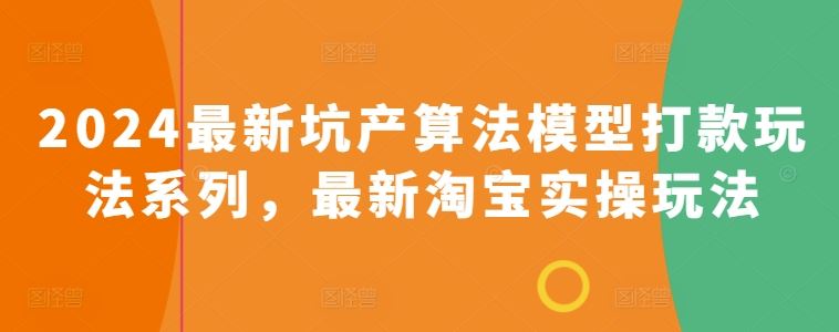 2024最新坑产算法模型打款玩法系列，最新淘宝实操玩法-天孤无涯网