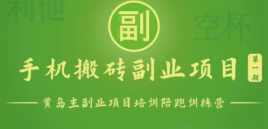 手机搬砖小副业项目训练营1.0，能用手机做的简单小副业-天孤无涯网