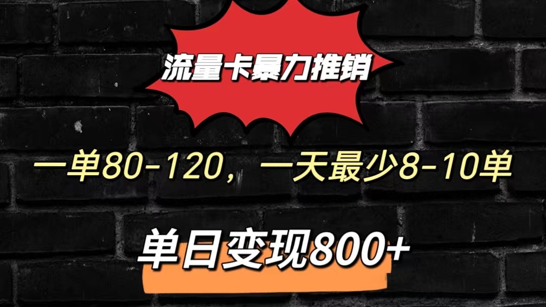 流量卡暴力推销模式一单80-170元一天至少10单，单日变现800元-天孤无涯网