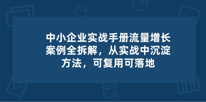中小企业实操手册-流量增长案例拆解，从实操中沉淀方法，可复用可落地-天孤无涯网