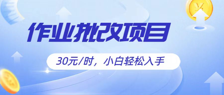 作业批改项目30元/时，简单小白轻松入手，非常适合兼职-天孤无涯网