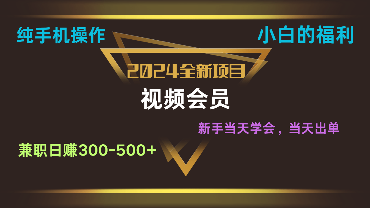 影视会员兼职日入500-800，纯手机操作当天上手当天出单 小白福利-天孤无涯网