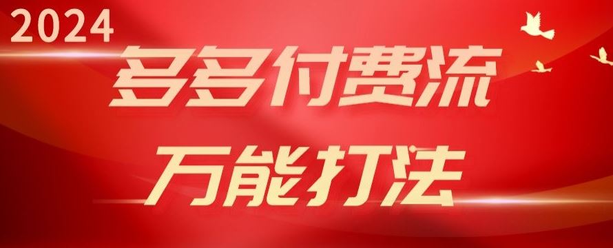 2024多多付费流万能打法、强付费起爆、流量逻辑、高转化、高投产【揭秘】-天孤无涯网