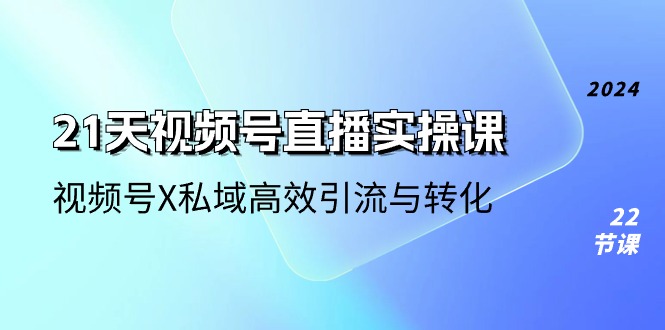 21天视频号直播实操课，视频号X私域高效引流与转化（22节课）-天孤无涯网
