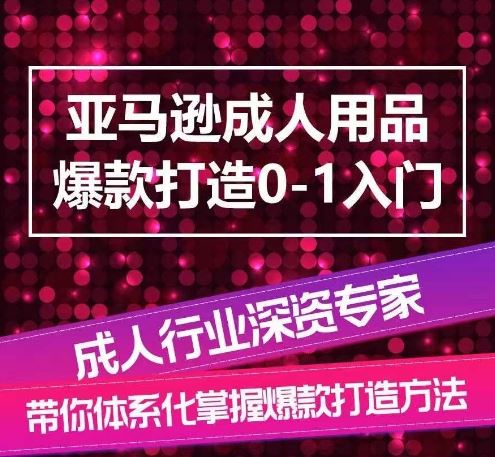 亚马逊成人用品爆款打造0-1入门，系统化讲解亚马逊成人用品爆款打造的流程-天孤无涯网