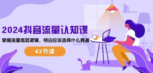 2024抖音流量认知课：掌握流量底层逻辑，明白应该选择什么赛道 (43节课)-天孤无涯网
