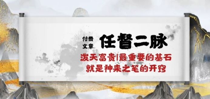某付费文章《任督 二脉 泼天富贵|最重要的基石 就是神来之笔的开窍|万字》-天孤无涯网