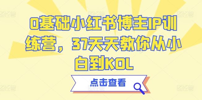 0基础小红书博主IP训练营，37天天教你从小白到KOL-天孤无涯网