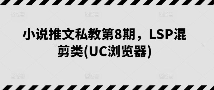 小说推文私教第8期，LSP混剪类(UC浏览器)-天孤无涯网