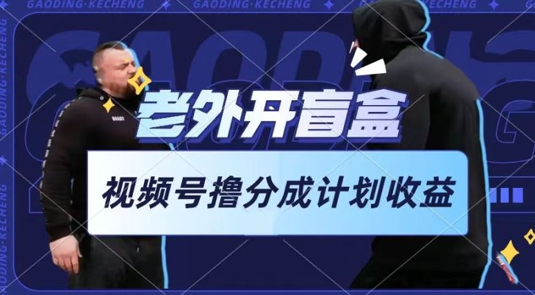 老外开盲盒视频，撸视频号分成计划收益，每天只需一小时，新手小白轻松上手【揭秘】-天孤无涯网