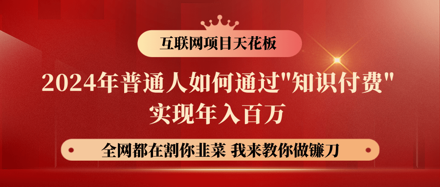 2024年普通人如何通过"知识付费"月入十万年入百万，实现财富自由-天孤无涯网