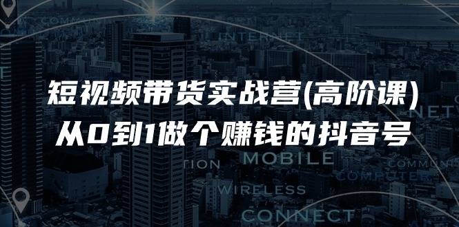 短视频带货实战营(高阶课)，从0到1做个赚钱的抖音号（17节课）-天孤无涯网