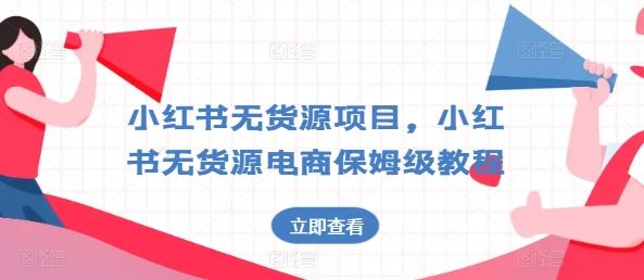 小红书无货源项目，小红书无货源电商保姆级教程【揭秘】-天孤无涯网
