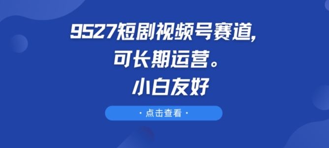 9527短剧视频号赛道，可长期运营，小白友好【揭秘】-天孤无涯网