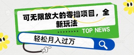 可无限放大的零撸项目，全新玩法，一天单机撸个50+没问题【揭秘】-天孤无涯网