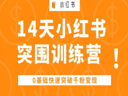 14天小红书突围训练营 ，0基础快速突破千粉变现-天孤无涯网