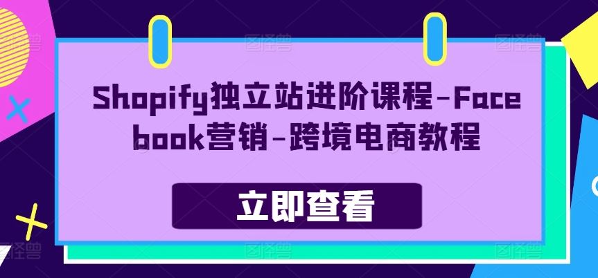 Shopify独立站进阶课程-Facebook营销-跨境电商教程-天孤无涯网