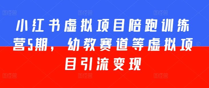 小红书虚拟项目陪跑训练营5期，幼教赛道等虚拟项目引流变现-天孤无涯网