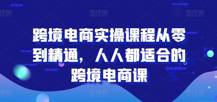 跨境电商实操课程从零到精通，人人都适合的跨境电商课-天孤无涯网