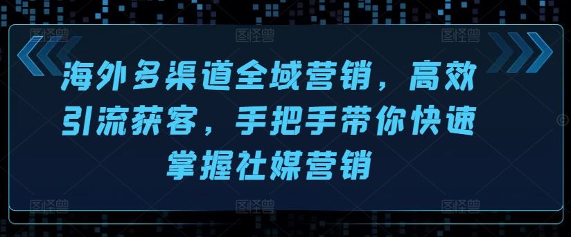 海外多渠道全域营销，高效引流获客，手把手带你快速掌握社媒营销-天孤无涯网