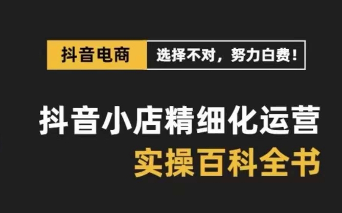 （8380期）抖音小店 精细化运营-百科全书，保姆级运营实战讲解（28节课）-天孤无涯网