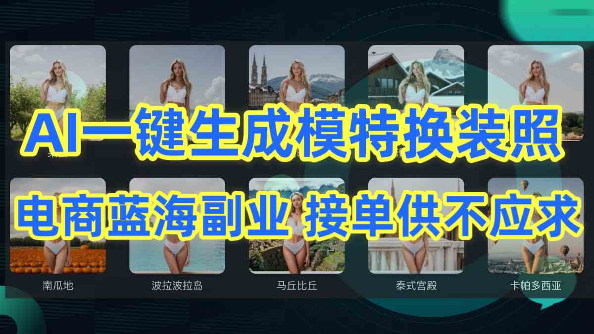 （9616期）AI制作一键生成模特换装照，电商蓝海副业供不应求-天孤无涯网