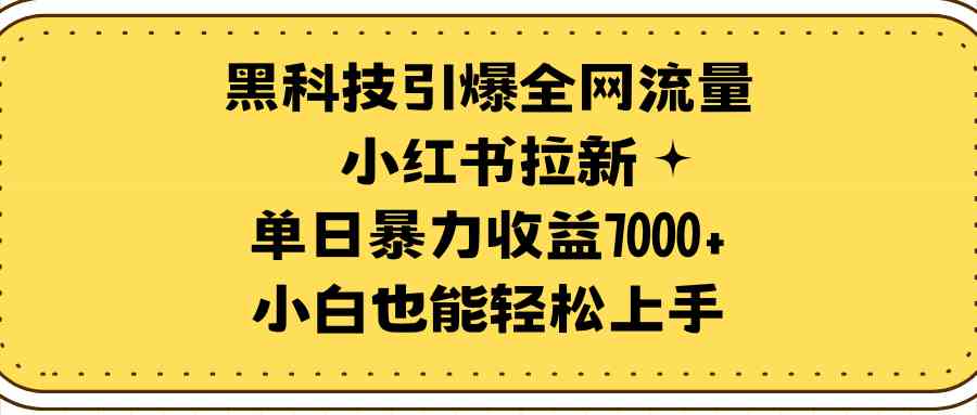 （9679期）黑科技引爆全网流量小红书拉新，单日暴力收益7000+，小白也能轻松上手-天孤无涯网