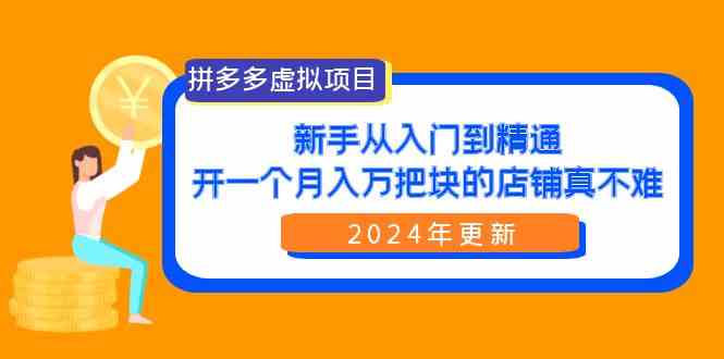 （9744期）拼多多虚拟项目：入门到精通，开一个月入万把块的店铺 真不难（24年更新）-天孤无涯网