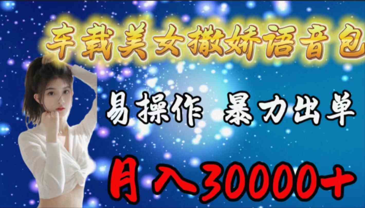 （9710期）车载女生撒娇语音包，易操作，暴力出单，月入30000+-天孤无涯网