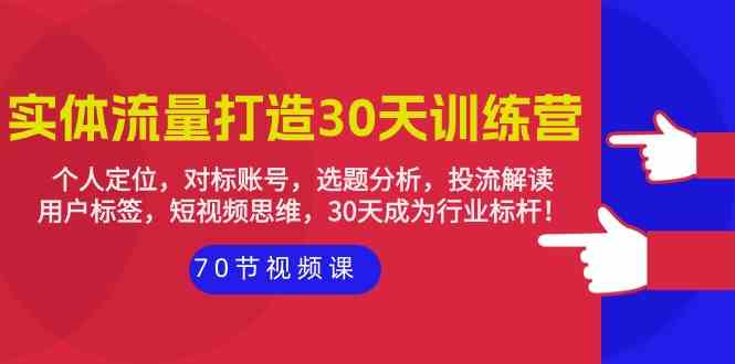 （9782期）实体-流量打造-30天训练营：个人定位，对标账号，选题分析，投流解读-70节-天孤无涯网