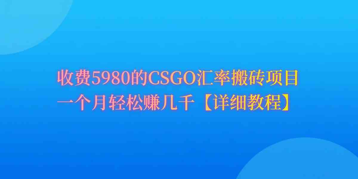 （9776期）CSGO装备搬砖，月综合收益率高达60%，你也可以！-天孤无涯网