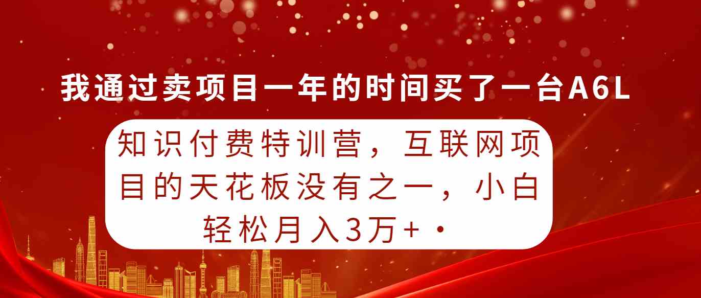 （9819期）知识付费特训营，互联网项目的天花板，没有之一，小白轻轻松松月入三万+-天孤无涯网