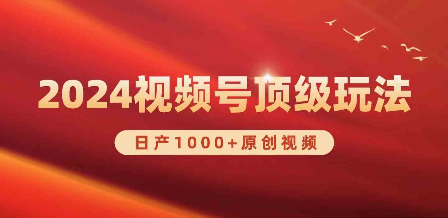 （9905期）2024视频号新赛道，日产1000+原创视频，轻松实现日入3000+-天孤无涯网
